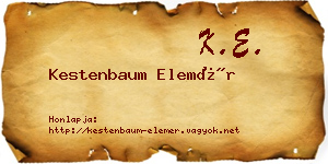 Kestenbaum Elemér névjegykártya