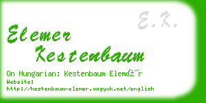 elemer kestenbaum business card